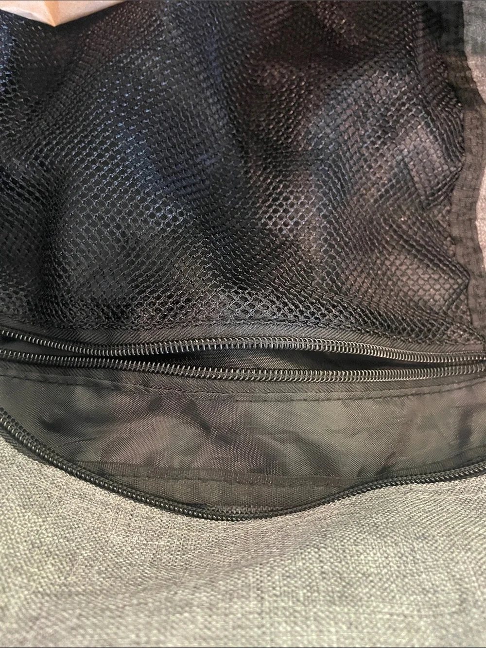 Northwest Gray Duffel Bag with Black Straps and Raiders Logo